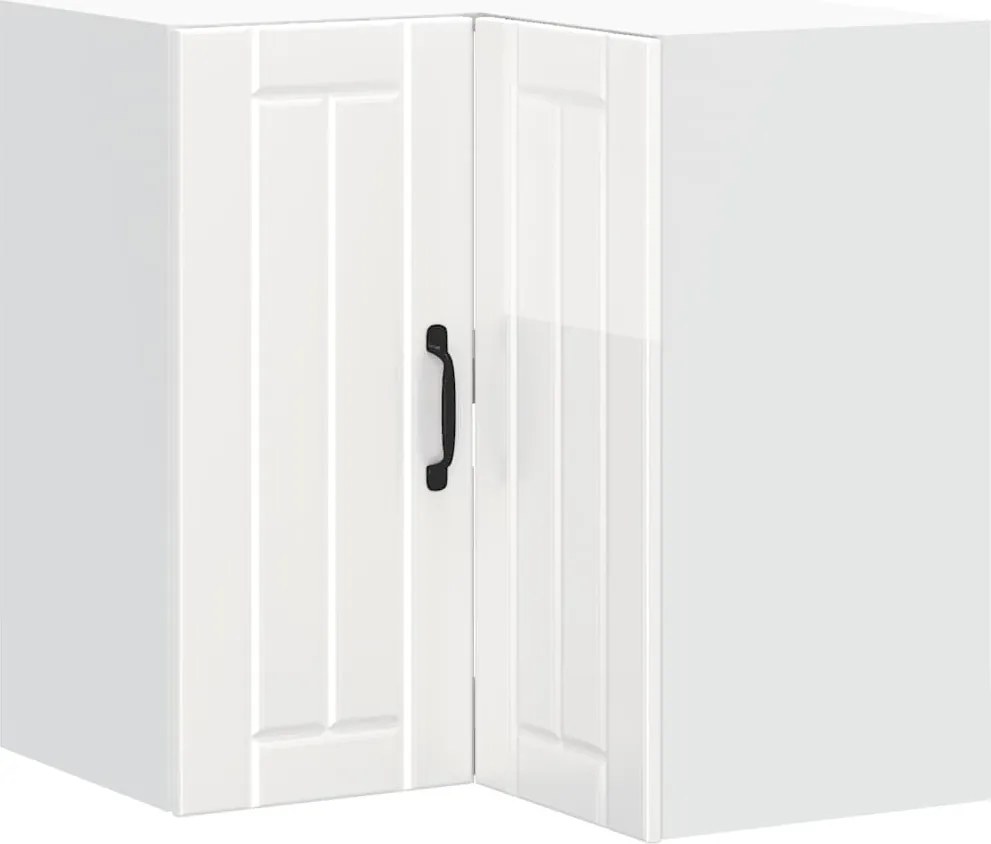 vidaXL Dulap de colț de bucătărie „Lucca” lemn prelucrat alb lucios