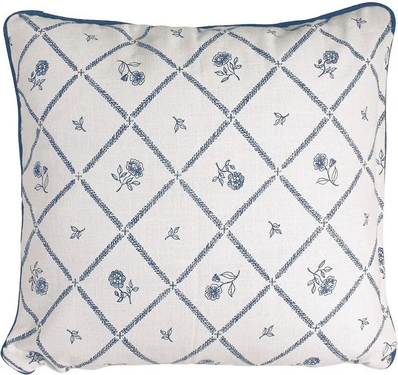 Față de pernă decorativă din bumbac organic 45x45 cm albastru, „Lovisa"