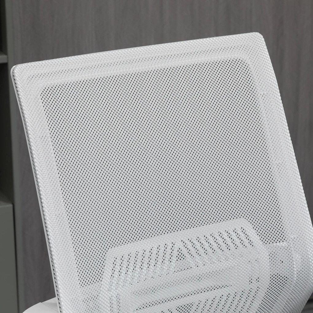 Vinsetto Scaun birou cu șezut înalt reglabil, pivotant 360°, plasă respirabilă, gri/alb, 64x59x104-124 cm | Aosom Romania