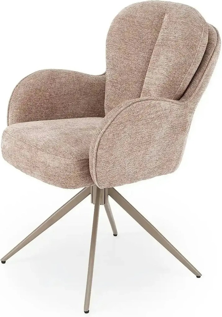 Scaun rotativ K592, bej/casmir, stofa/metal, 62x69x92 cm