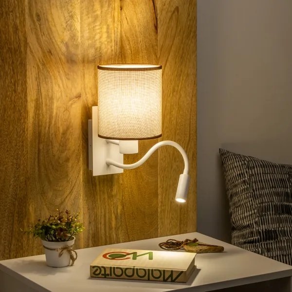 Lampă LED de perete Brilagi NUBILA 1xE27/25W/230V + LED/3W alb/maro