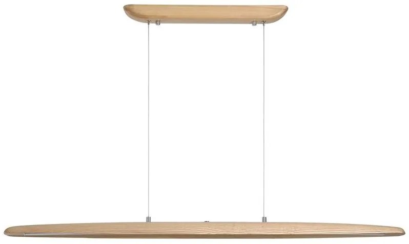 Lustra LED suspendata stil liniar Kenzie lemn