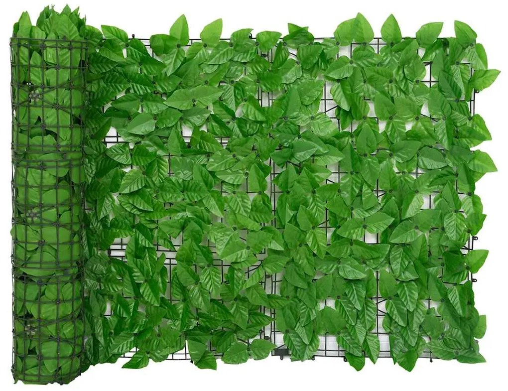 vidaXL Paravan de balcon, frunze verzi, 300x75 cm