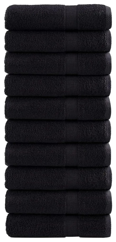 vidaXL Prosoape de mâini premium SOLUND 10 buc. negru 50x100cm 600 gsm