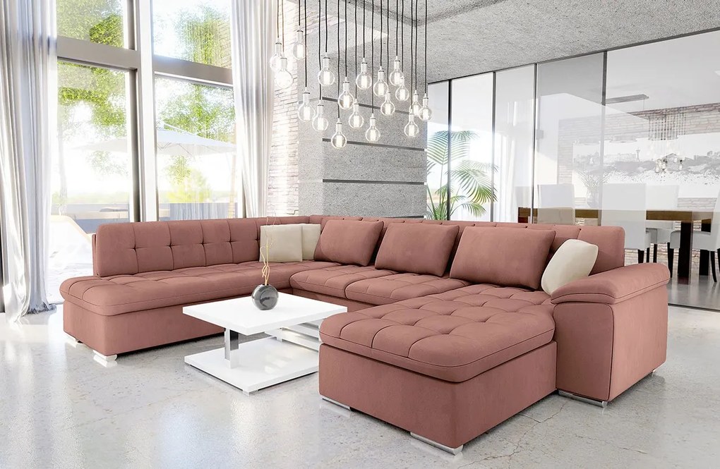 Colțar Talina cu funcție de dormit (Dreapta U) (Uttario Velvet 2955 + Uttario Velvet 2955 + Uttario Velvet 2979). 1060513