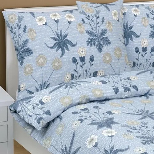 Lenjerie de pat Bellatex Crepe albastru Meadow ,140 x 220 cm, 70 x 90 cm, 140 x 220 cm, 70 x 90 cm