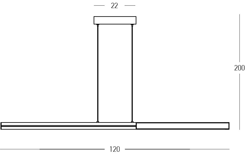Lustra LED, Design Liniar, 44W 3000K BLACK-BRASS ZB-2559
