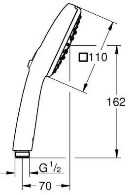 GROHE VITALIO COMFORT 26092001 - Duș de mână 110 × 110 mm, crom lucios