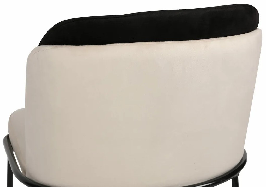Set de scaune de sufragerie Dore Black and Cream,2 buc.