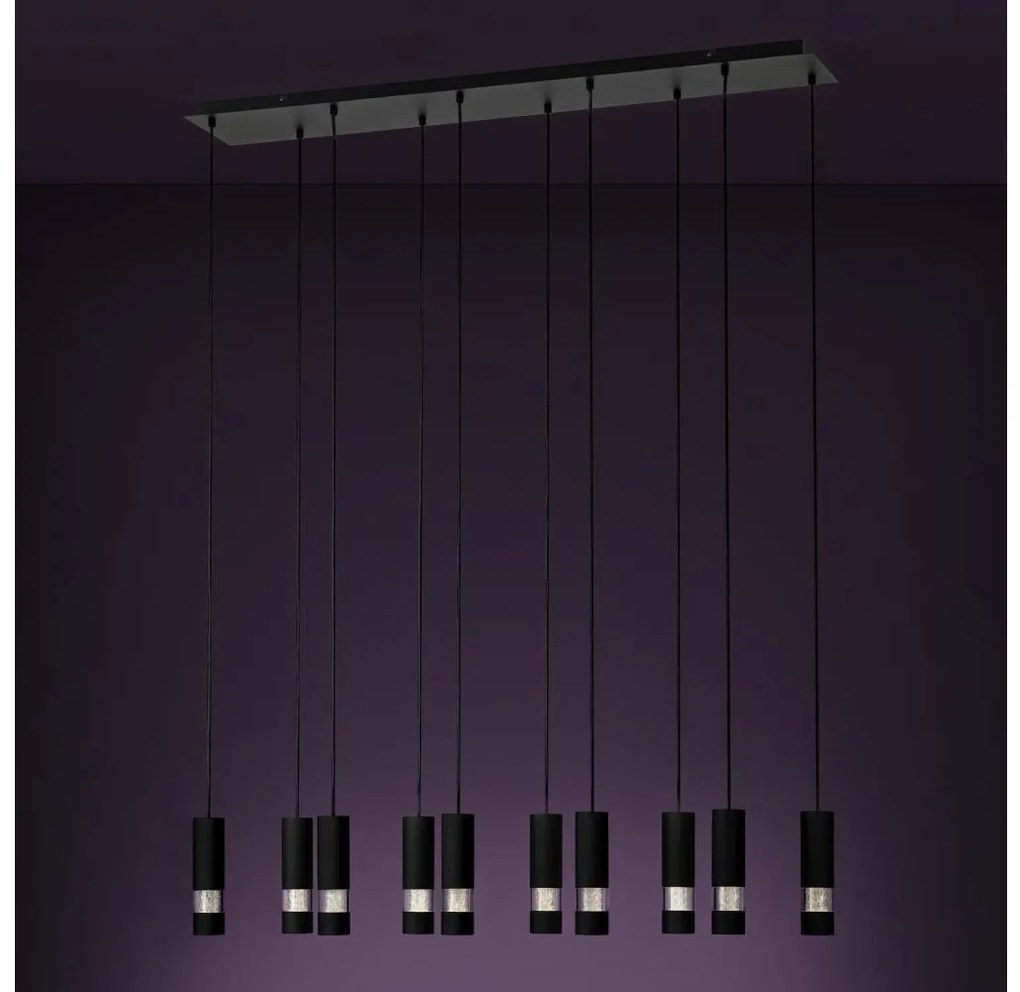 Lustră LED pe cablu BERNABETA 10xGU10/4,6W/230V neagră Eglo 39707