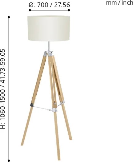 Lampadar Eglo 94324 LANTADA 1xE27/60W/230V