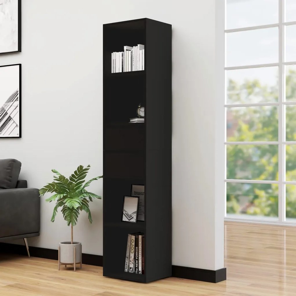 vidaXL Bibliotecă, negru, 36x30x171 cm, lemn prelucrat