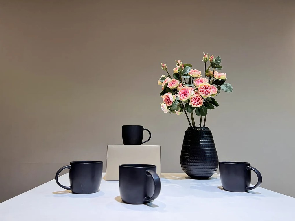 Cana mare Vulcano, glazura neagra mata, 380ml