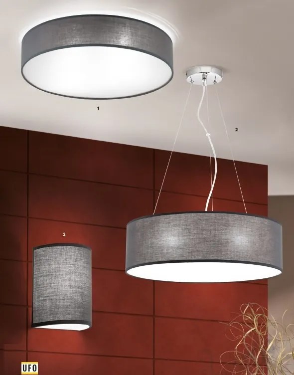 Lustra aplicata design modern Ufo 50cm gri