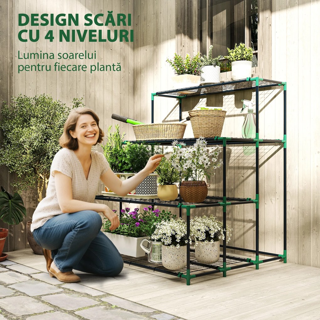 Outsunny Raft pentru plante, suport pentru flori, suport pentru grădină | Aosom Romania