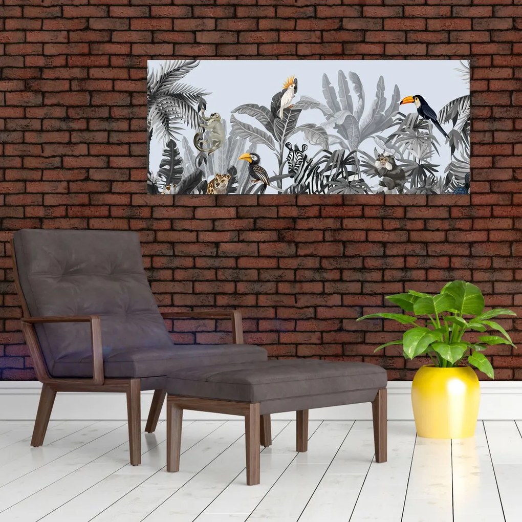 Tablou - Jungla ilustrată (120x50 cm)
