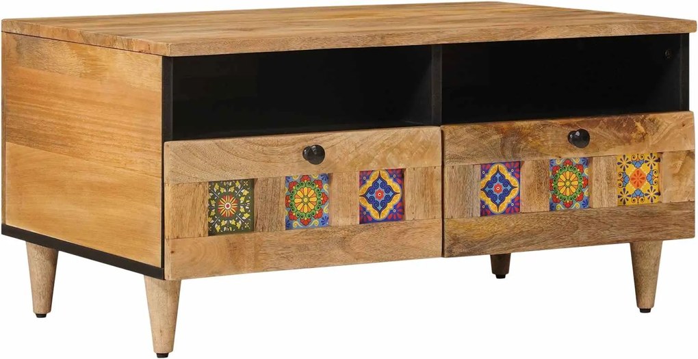 vidaXL Masă de cafea natural 80 x 54 x 40 cm Lemn de mango solid