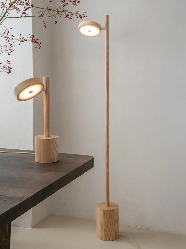 Lampa de masa LED din lemn de frasin natur Okinawa
