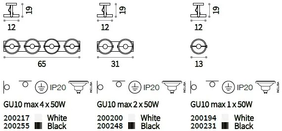 Aplica design modern GLIM PL4 BIANCO 200217