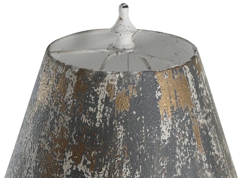 Veioza Vintage din lemn antichizat alb 45x45x90 cm