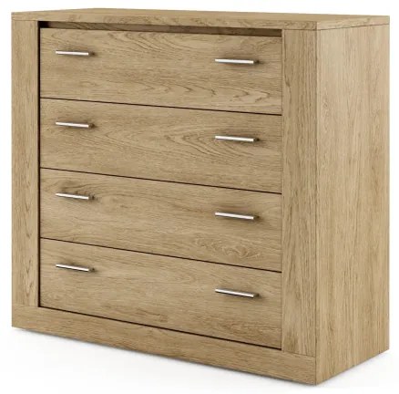 Comoda Thea Cu 4 Sertare, Stejar Shetland, 100 Cm