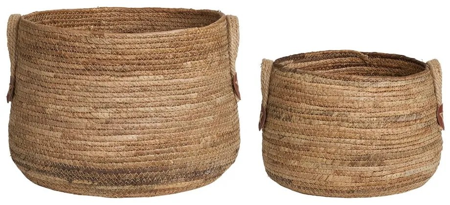 Coșuri de depozitare 2 buc. din răchită ø 39x28,5 cm Aosta – House Nordic