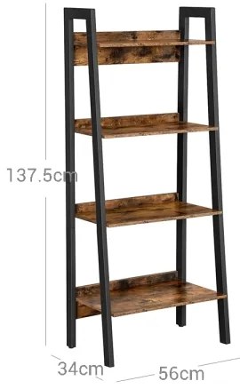 Bibliotecă NAVARO maro/negru