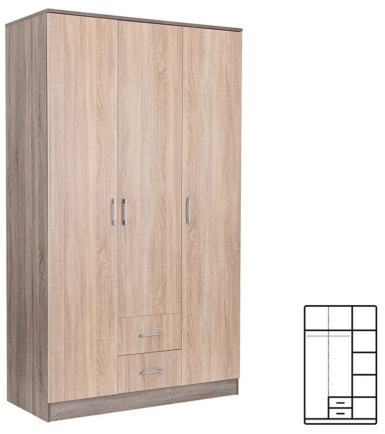 Dulap Miami 120x205 cm stejar Sonoma-stejar York