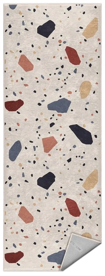 Covor tip traversă crem lavabil 60x230 cm Cracked Terrazzo – Mila Home