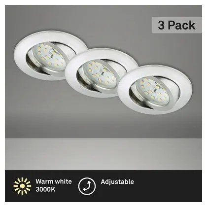 SET 3x corp de iluminat LED încastrat pentru baie Briloner 8312-039 LED/5W/230V IP23