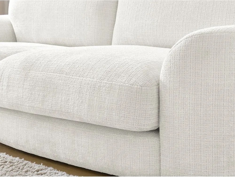 Colțar alb cu tapițerie din chenille (cu colț pe partea stângă/cu șezlong) Leonore – Bobochic Paris