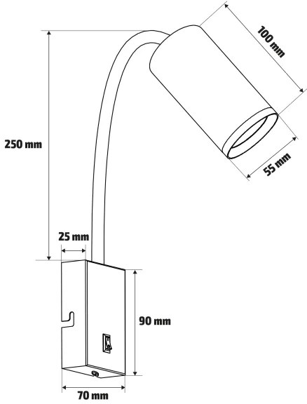 Lampă flexibilă de perete Brilagi SELE 1xGU10/30W/230V negru
