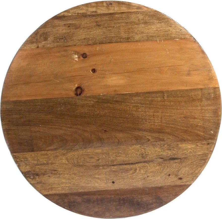 Măsuță de cafea gri/în culoare naturală rotundă din metal ø 90 cm Lancaster – Bizzotto