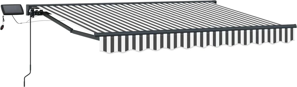 vidaXL Cadru manual de marchiză cu LED-uri Antracit și Alb 3,5 x 2 m