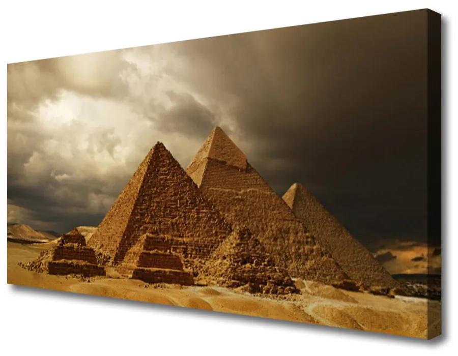 Tablou pe panza canvas Piramidele Arhitectura galben