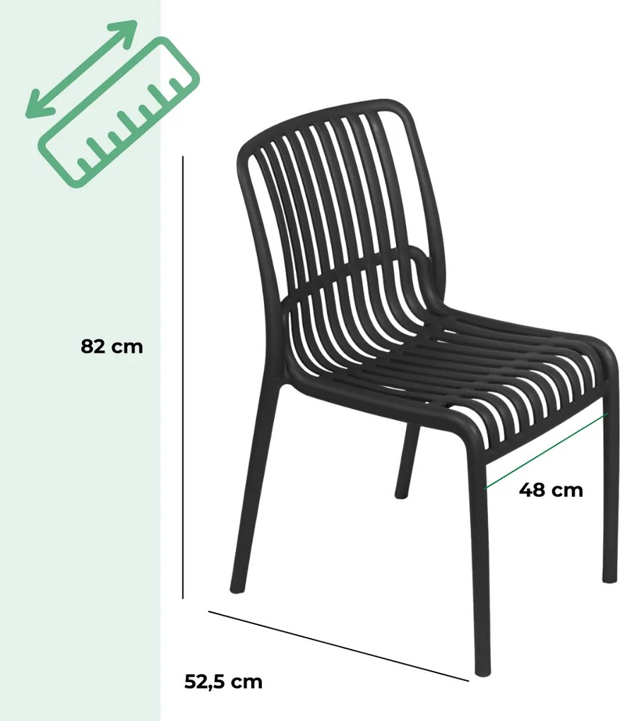 Scaun de grădină TELMA, set 4 buc., antracit I.P.A.E-Progarden