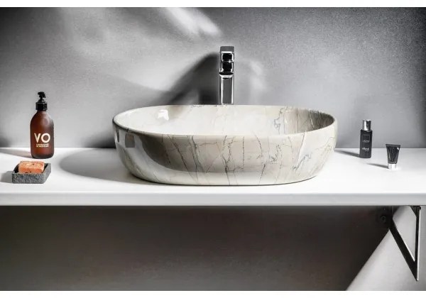 Sapho - Lavoar DALMA pentru blat, 59 x 42 cm, ceramică/gri