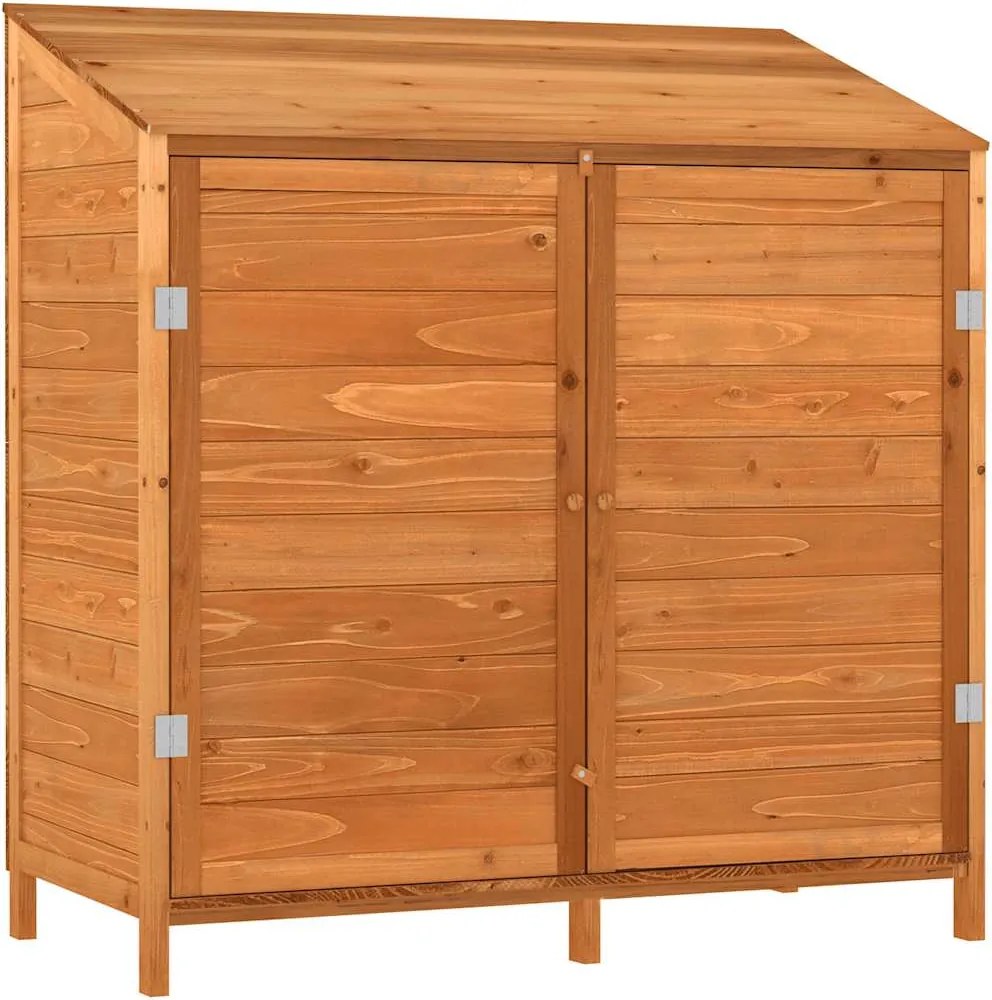 vidaXL Șopron de grădină, maro, 102x52x112 cm, lemn masiv de brad