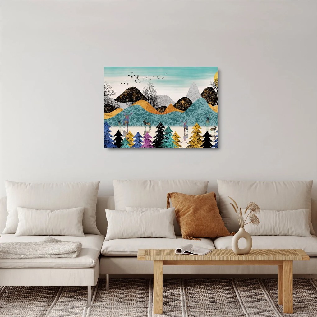 Tablou pe sticlă fgrafic cu cebi (70x50 cm)