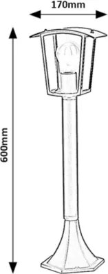 Lampă de exterior TAVERNA 1xE27/15W/230V IP44 Rabalux 7128