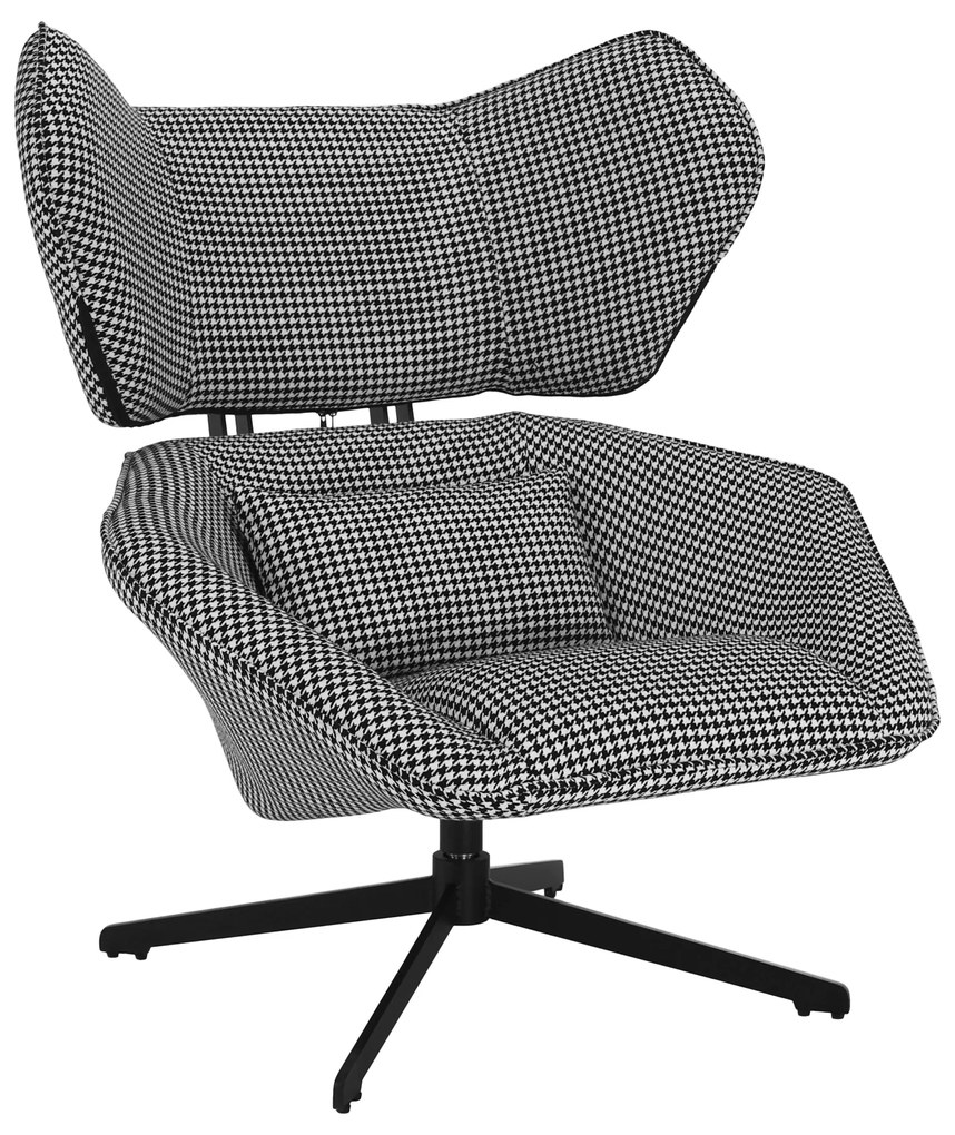 Scaun pivotant de lux, cu model / negru, KAILAN