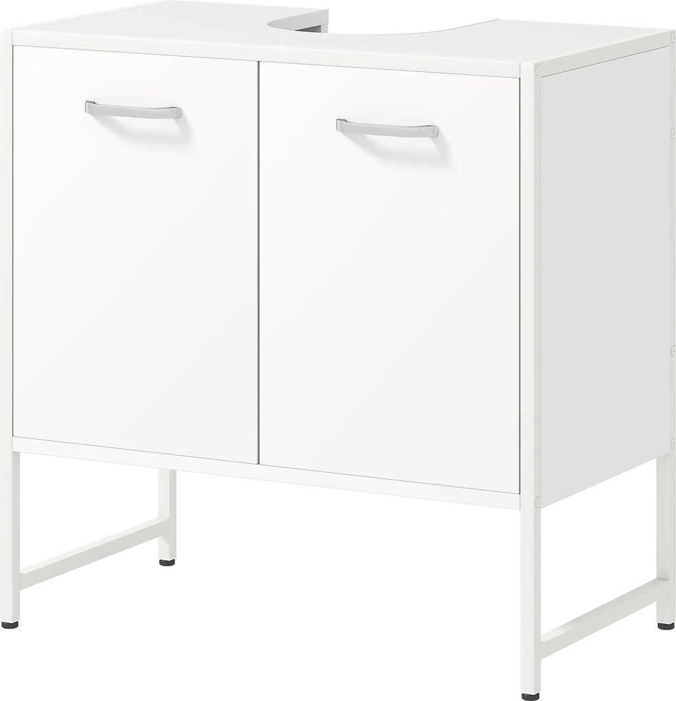 HOMCOM Dulap pentru sub lavoar, mobilier de baie cu 2 uși cu închidere lentă și raft reglabil, alb | Aosom Romania