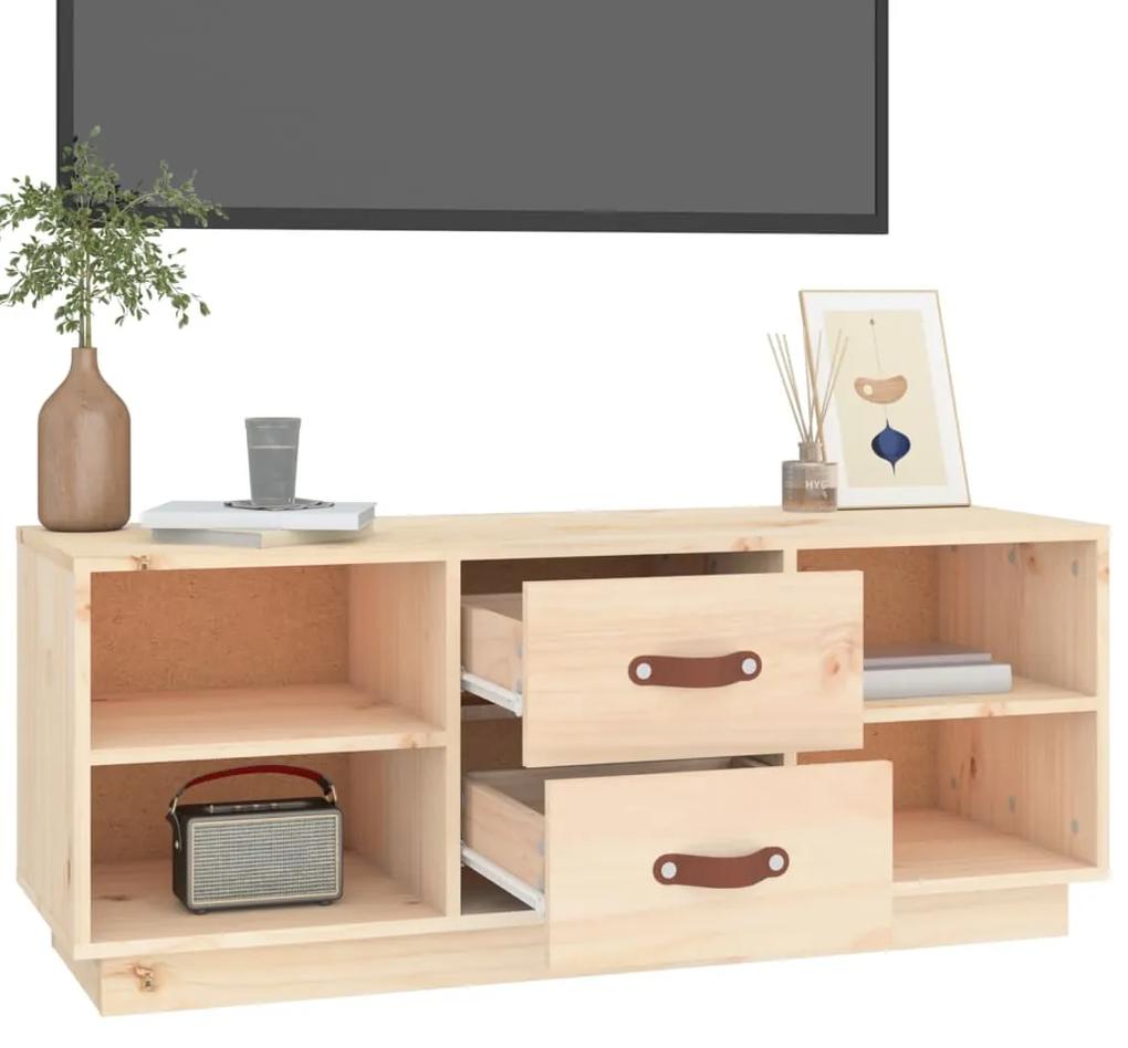 Comoda TV, 100x34x40 cm, lemn masiv de pin