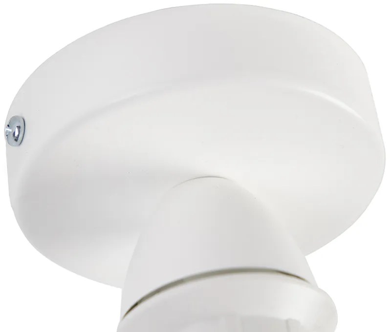Plafoniera cu abajur din in alb 35 cm - Combi alb