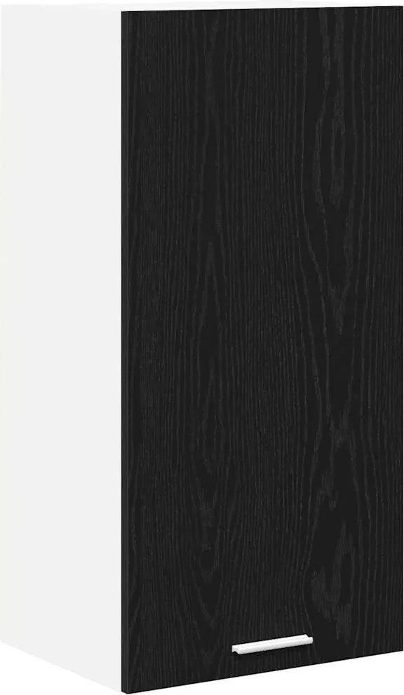 vidaXL Dulap suspendat cu ușă Riga Stejar negru și Alb 40 x 31 x 80 cm