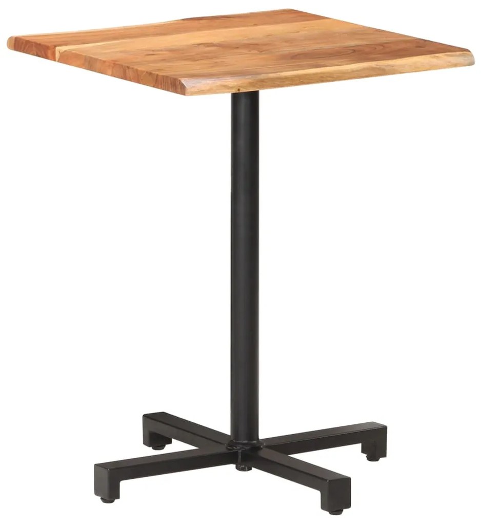 320299 vidaXL Masă de bistro, muchii naturale, 60x60x75 cm, lemn masiv acacia