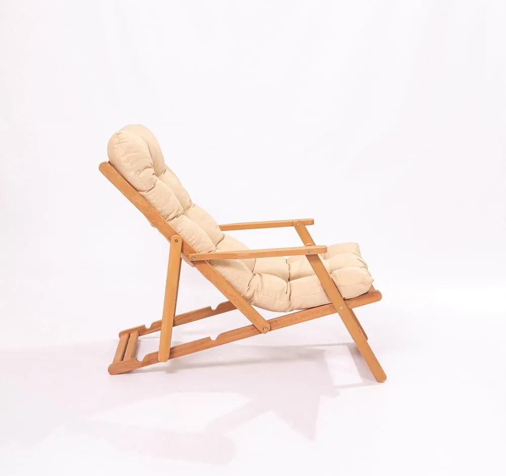 Set mobilier de grădină crem/natural din lemn de fag pentru două persoane – Floriane Garden