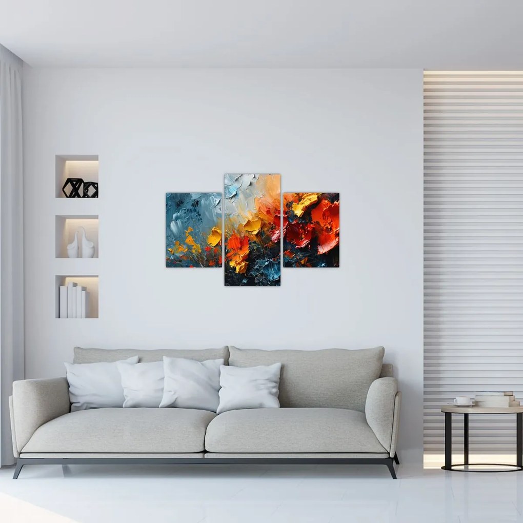 Tablou - Pictură abstractă de flori III. (90x60 cm)