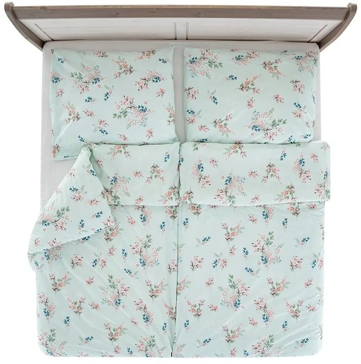 Lenjerie de pat din bumbac Renforcé SAVA verde deschis Dimensiune lenjerie de pat: 2 buc 70 x 90 cm | 200 x 220 cm