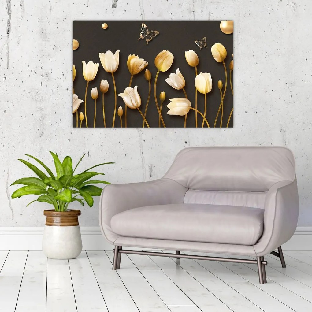 Tablou - Lalele - abstract (90x60 cm)